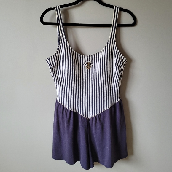 1980s retro nautical backless one piece romper - Picture 10 of 15